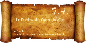 Tiefenbach Adorján névjegykártya